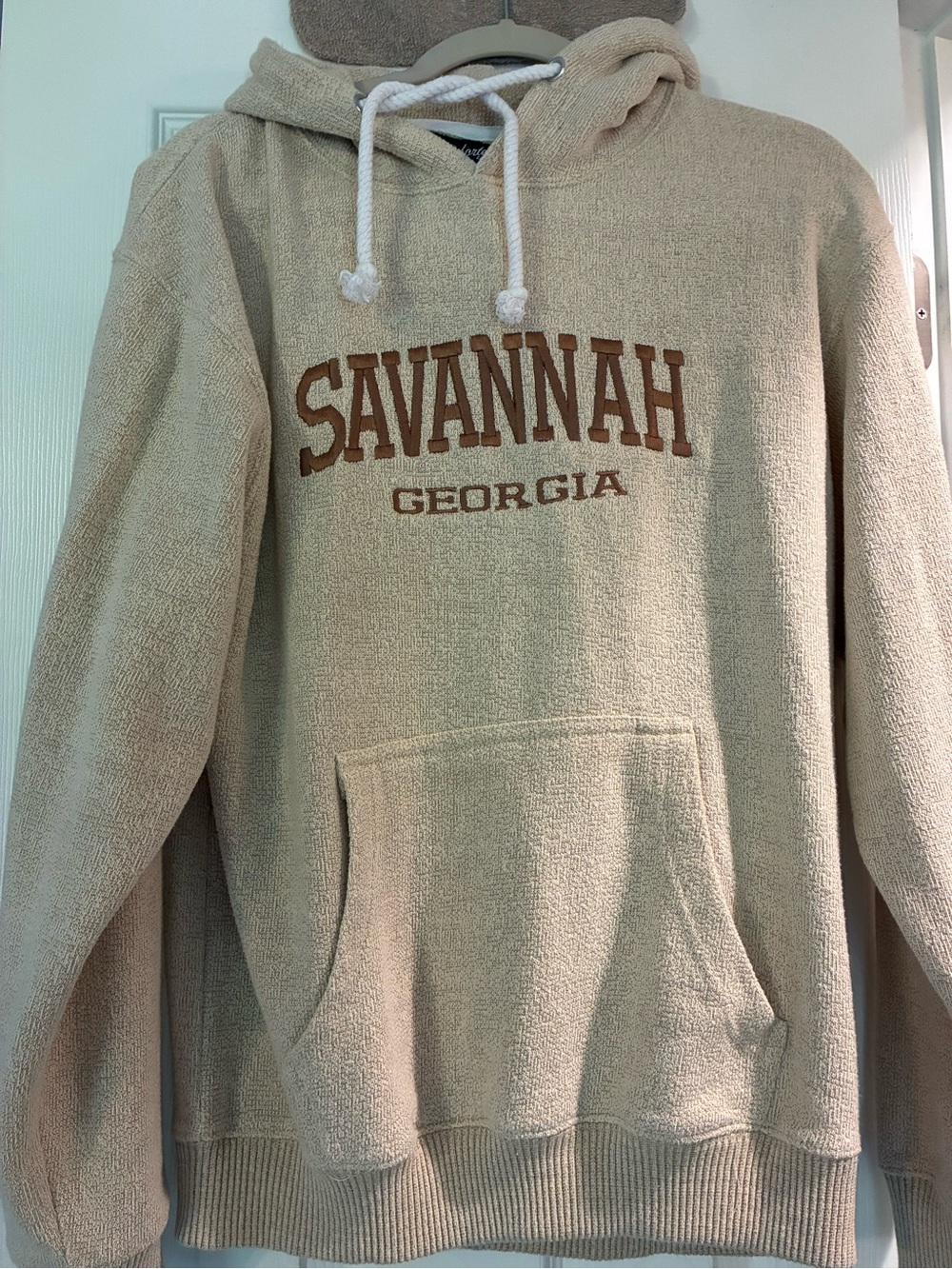 Savannah Georgia Hooded Pullover Sweatshirt - Beige